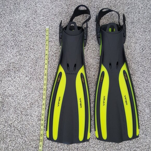 NEW Oceanic Viper OH Fins Open Heel Scuba Diving Snorkeling Yellow Black Adjust - Picture 6 of 8